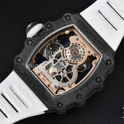 RM012 01 Tourbillon Rose Gold Case White Crown White - Authentic Movement