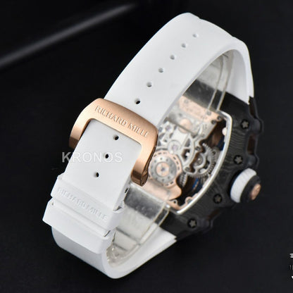 RM012 01 Tourbillon Rose Gold Case White Crown White - Authentic Movement