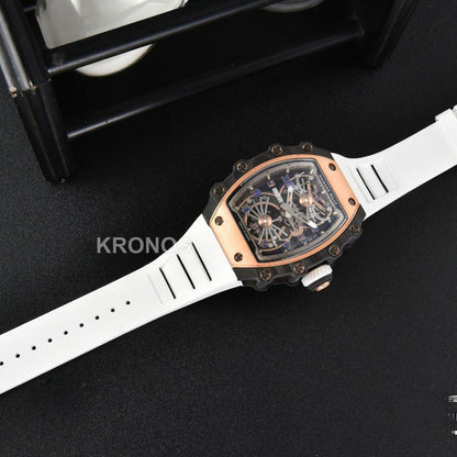 RM012 01 Tourbillon Rose Gold Case White Crown White - Authentic Movement