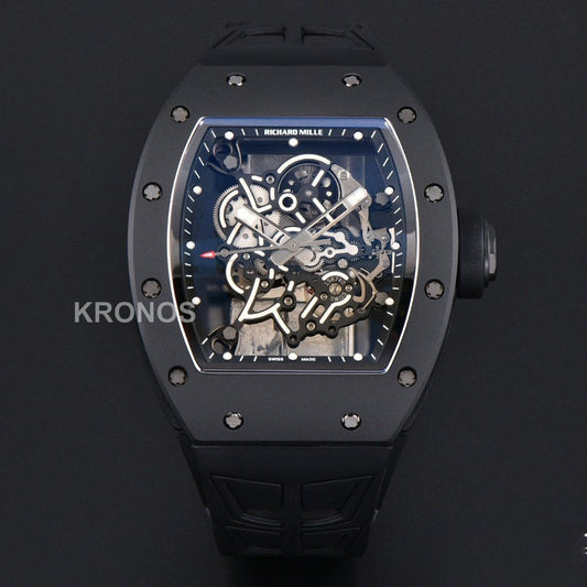 RM055 Ceramic 42.7mm Black Black Skeleton Dial Black Crown Black RMUL2 - Authentic Movement