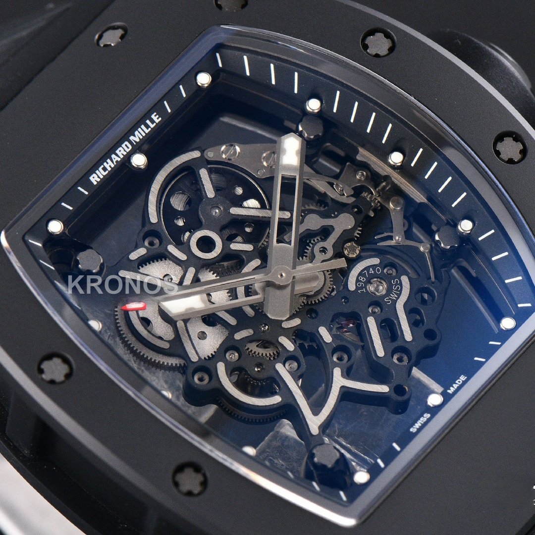RM055 Ceramic 42.7mm Black Black Skeleton Dial Black Crown Black RMUL2 - Authentic Movement