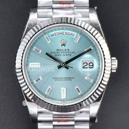 Day-Date 36mm Ice Blue Dial Diamond Marker - Authentic Movement
