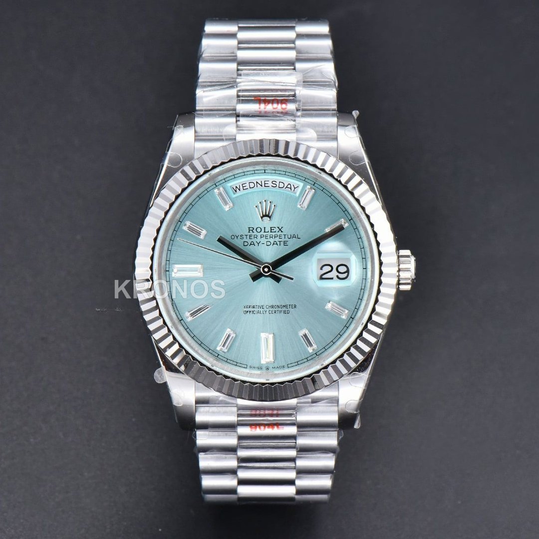 Day-Date 36mm Ice Blue Dial Diamond Marker - Authentic Movement