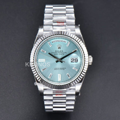 Day-Date 36mm Ice Blue Dial Diamond Marker - Authentic Movement