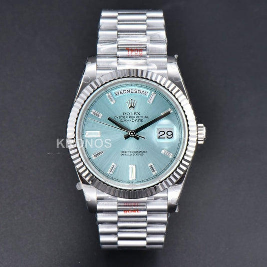 Day-Date 36mm Ice Blue Dial Diamond Marker - Authentic Movement