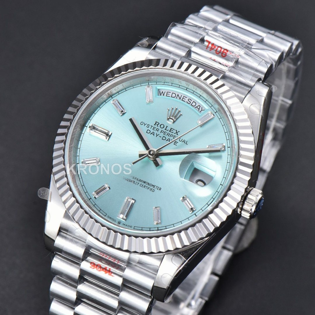 Day-Date 36mm Ice Blue Dial Diamond Marker - Authentic Movement
