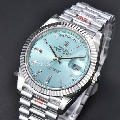 Day-Date 36mm Ice Blue Dial Diamond Marker - Authentic Movement