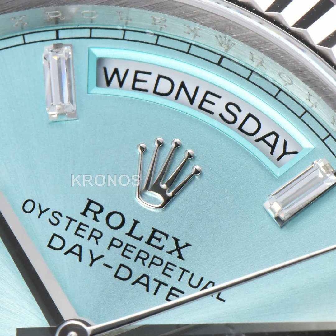 Day-Date 36mm Ice Blue Dial Diamond Marker - Authentic Movement