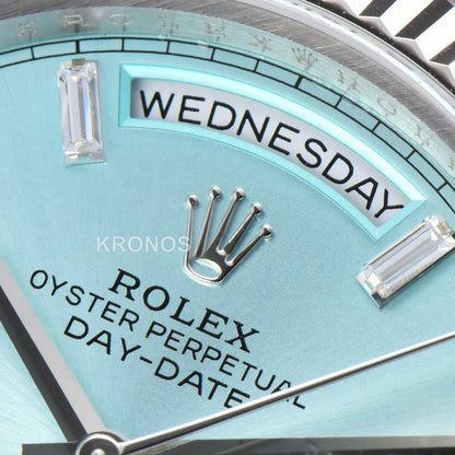 Day-Date 36mm Ice Blue Dial Diamond Marker - Authentic Movement