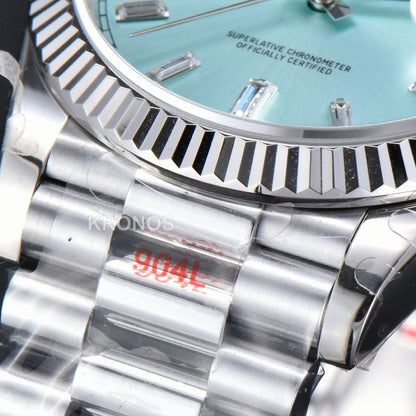 Day-Date 36mm Ice Blue Dial Diamond Marker - Authentic Movement