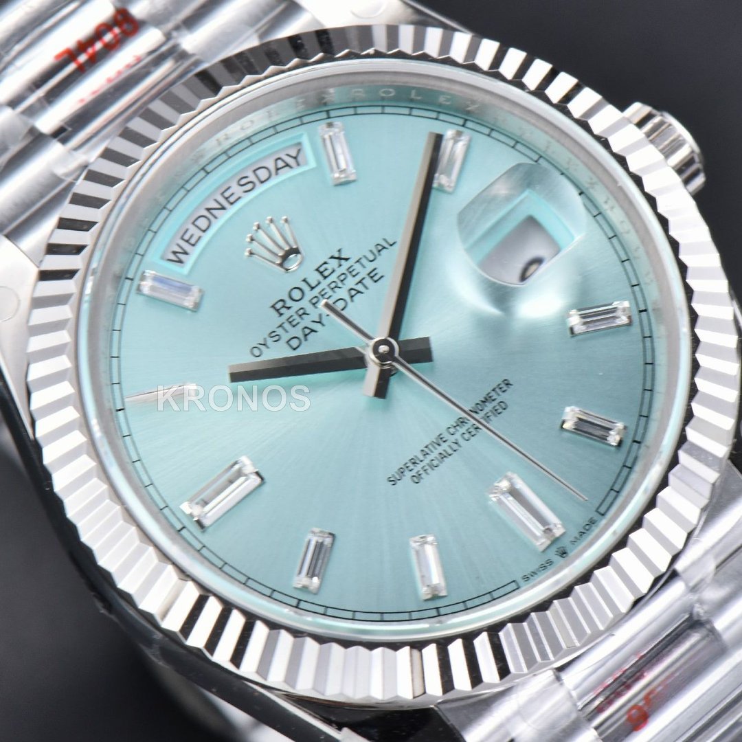Day-Date 36mm Ice Blue Dial Diamond Marker - Authentic Movement