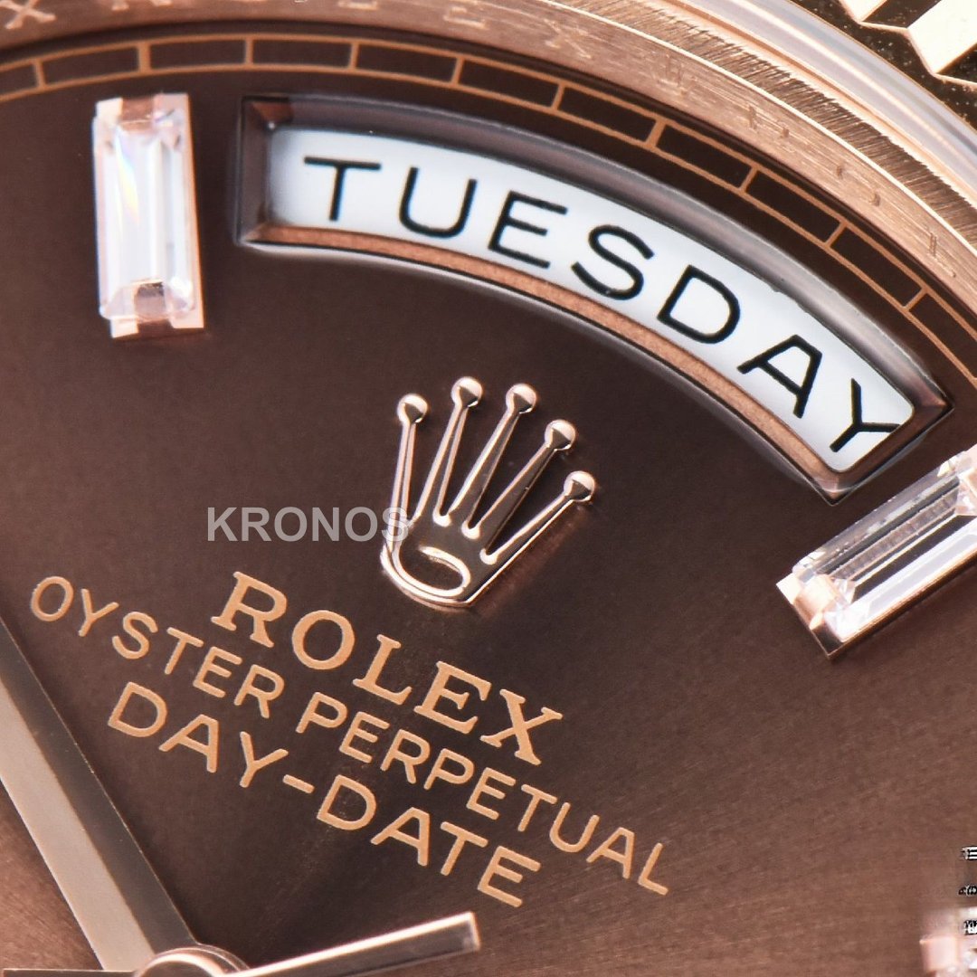 Daydate 40mm Brown Dial Diamond- Authentic Movement