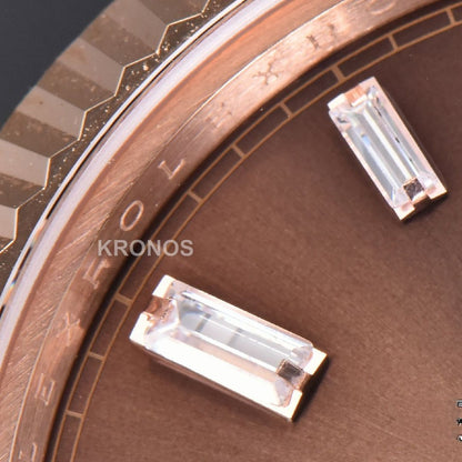 Daydate 40mm Brown Dial Diamond- Authentic Movement