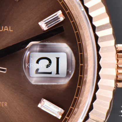 Daydate 40mm Brown Dial Diamond- Authentic Movement