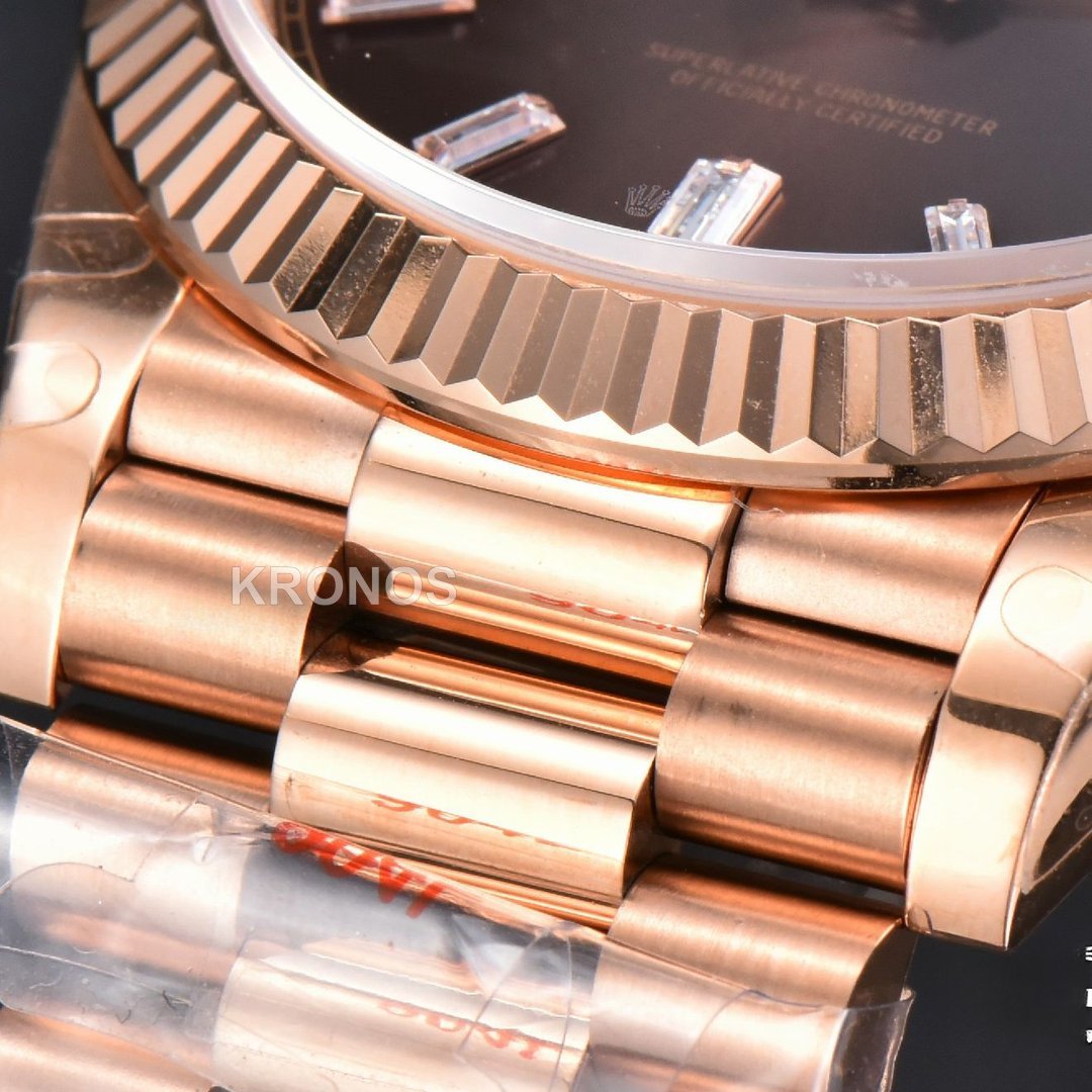 Daydate 40mm Brown Dial Diamond- Authentic Movement