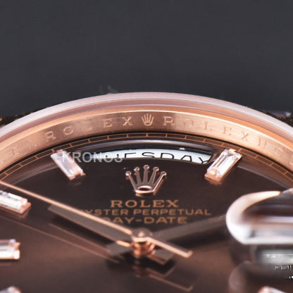 Daydate 40mm Brown Dial Diamond- Authentic Movement
