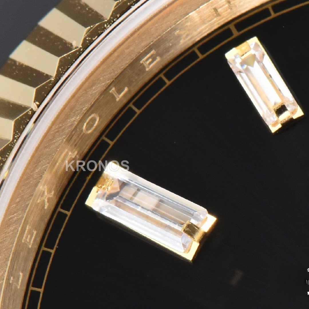 Day-Date 40mm Black Dial Diamond Authentic Movement