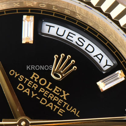 Day-Date 40mm Black Dial Diamond Authentic Movement