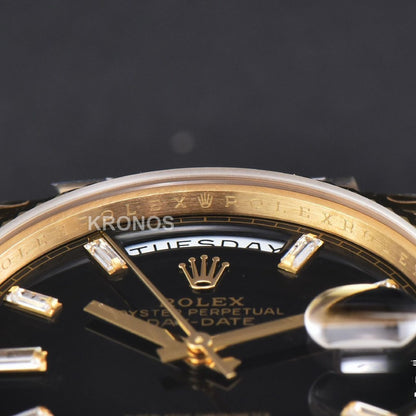 Day-Date 40mm Black Dial Diamond Authentic Movement