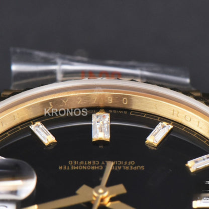 Day-Date 40mm Black Dial Diamond Authentic Movement