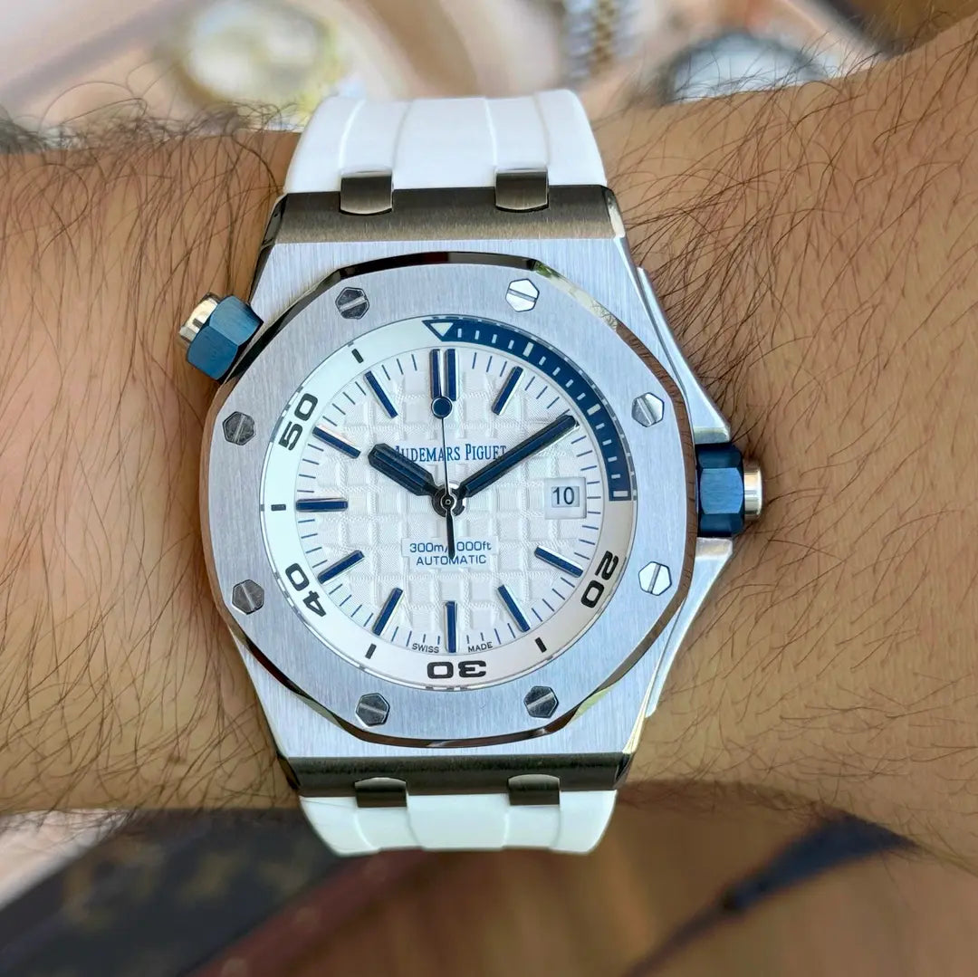 Detalle bisel Royal Oak Offshore steel tipo AP Kronos México
