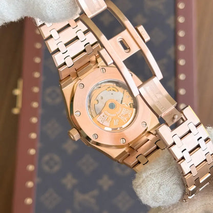 Esfera negra reloj premium Royal Oak oro rosa Kronos
