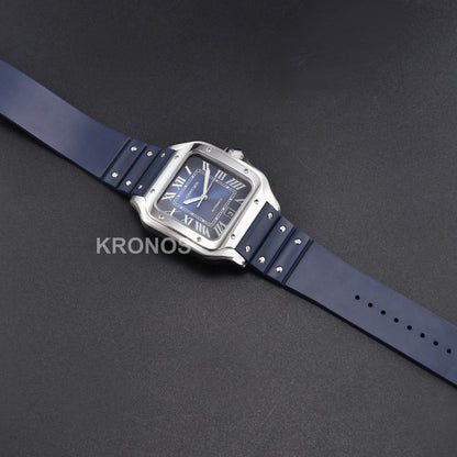 Santos Large 40mm Blue Dial Blue - Authentic Movement