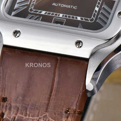 Santos Large 40mm Brown Dial Brown - Authentic Movement