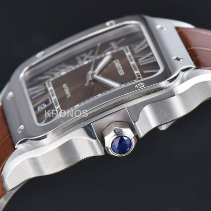 Santos Large 40mm Brown Dial Brown - Authentic Movement