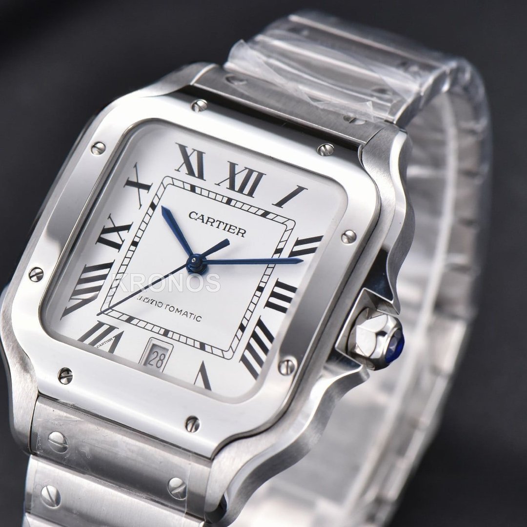Santos XL 40mm White Dial - Authentic Movement