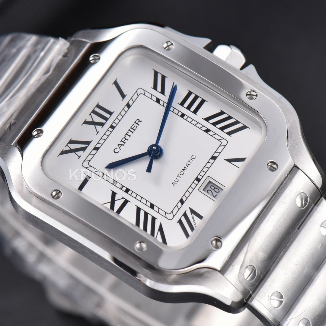 Santos XL 40mm White Dial - Authentic Movement