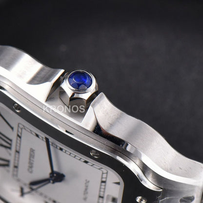 Santos XL 40mm White Dial - Authentic Movement
