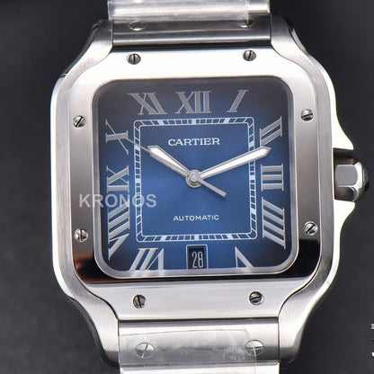 Santos De Cartier Xl 40mm Blue Dial - Authentic Movement
