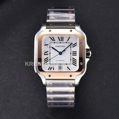 Santos XL 40mm White Dial Rgss - Authentic Movement