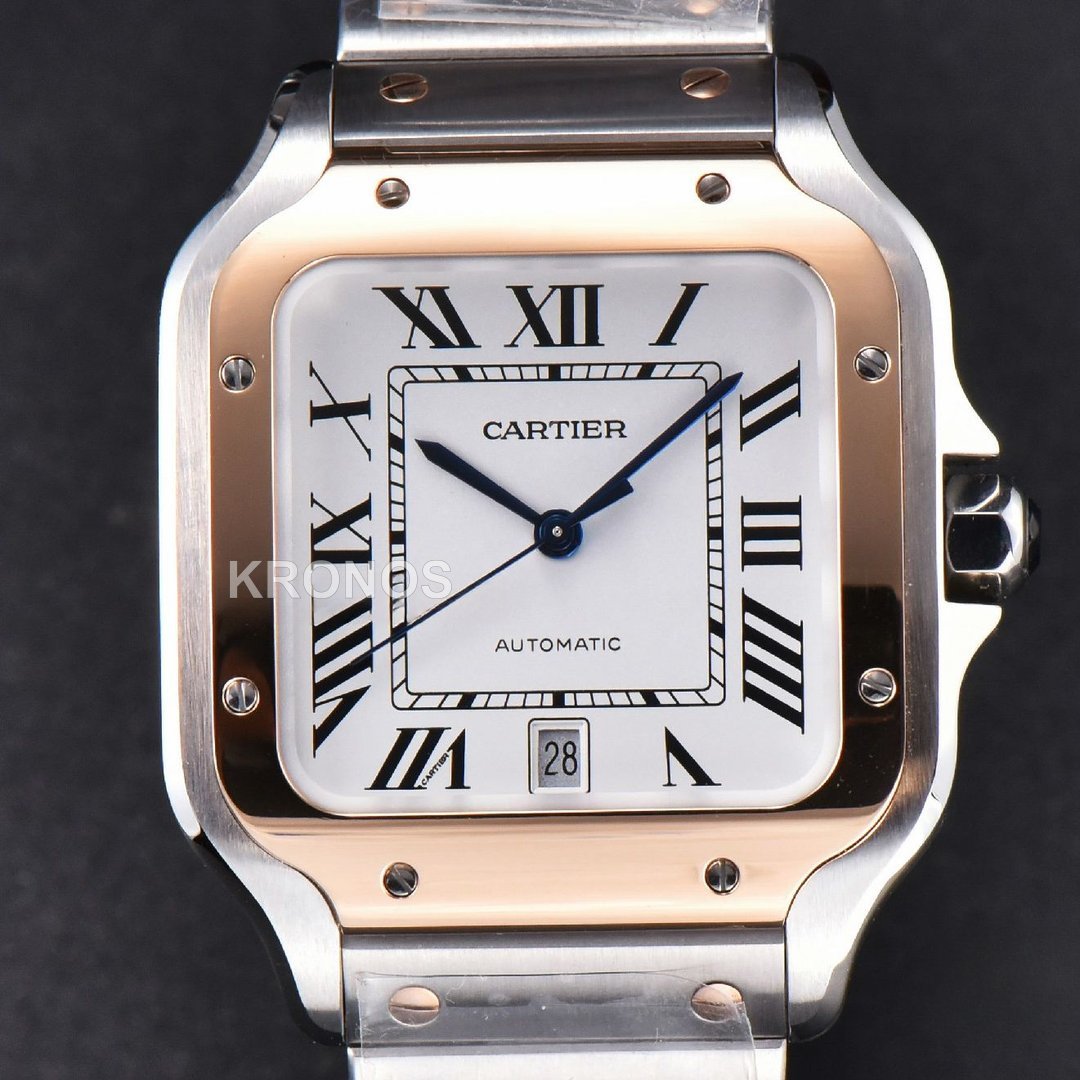 Santos XL 40mm White Dial Rgss - Authentic Movement