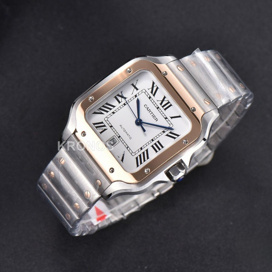 Santos XL 40mm White Dial Rgss - Authentic Movement