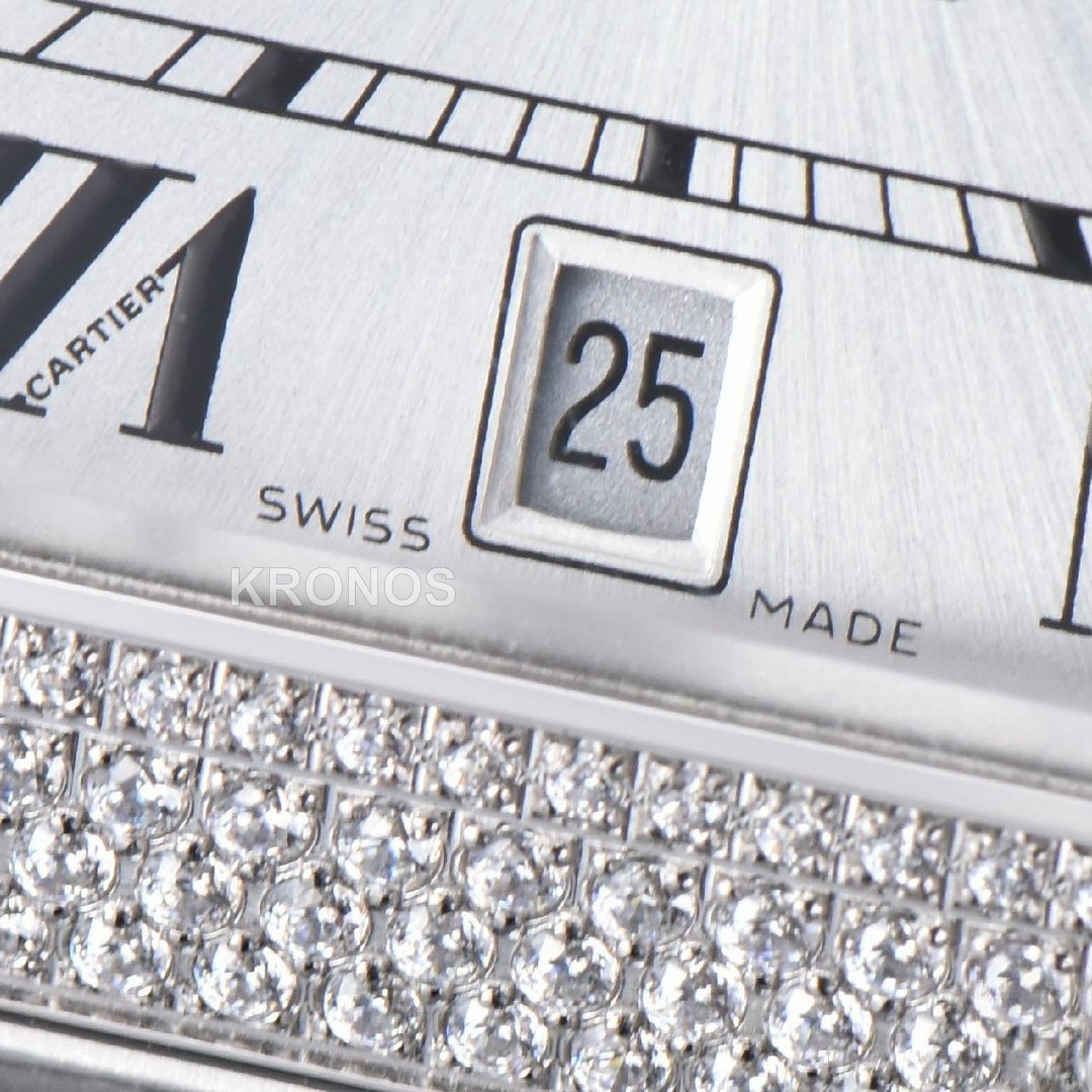 Santos XL 40mm White Dial Diamond - Authentic Movement