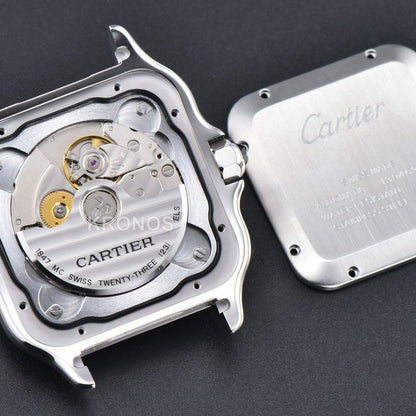 Santos XL 40mm White Dial Diamond - Authentic Movement