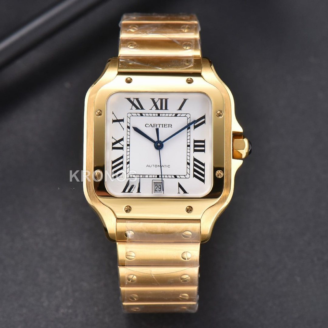 Santos XL 40mm White Dial - Authentic Movement