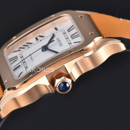 Santos XL 40mm White Dial Orange - Authentic Movement