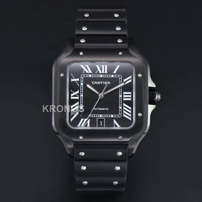 Santos De Cartier XL 40mm PVD AF Black Dial Black Miyota - Authentic Movement
