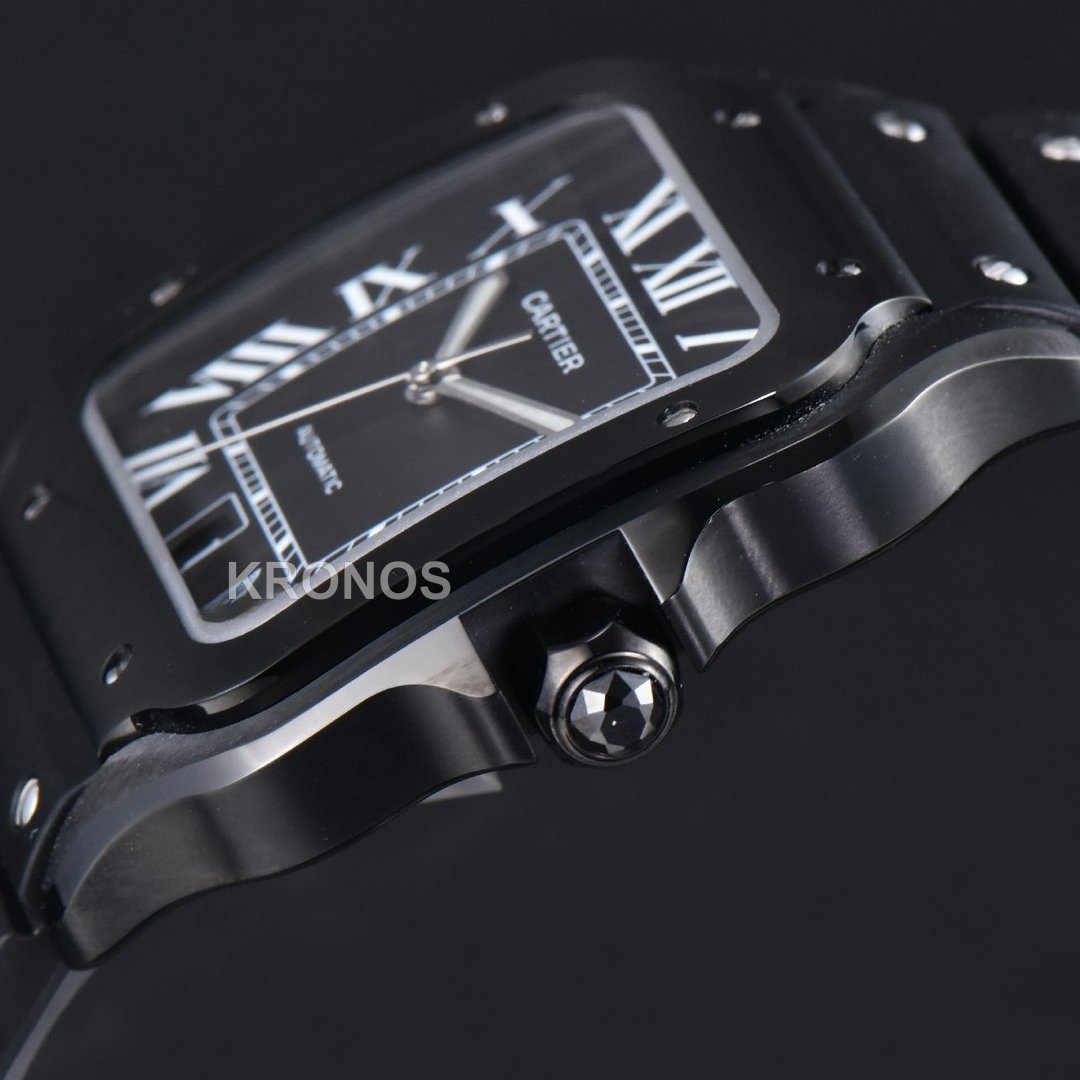 Santos De Cartier XL 40mm PVD AF Black Dial Black Miyota - Authentic Movement