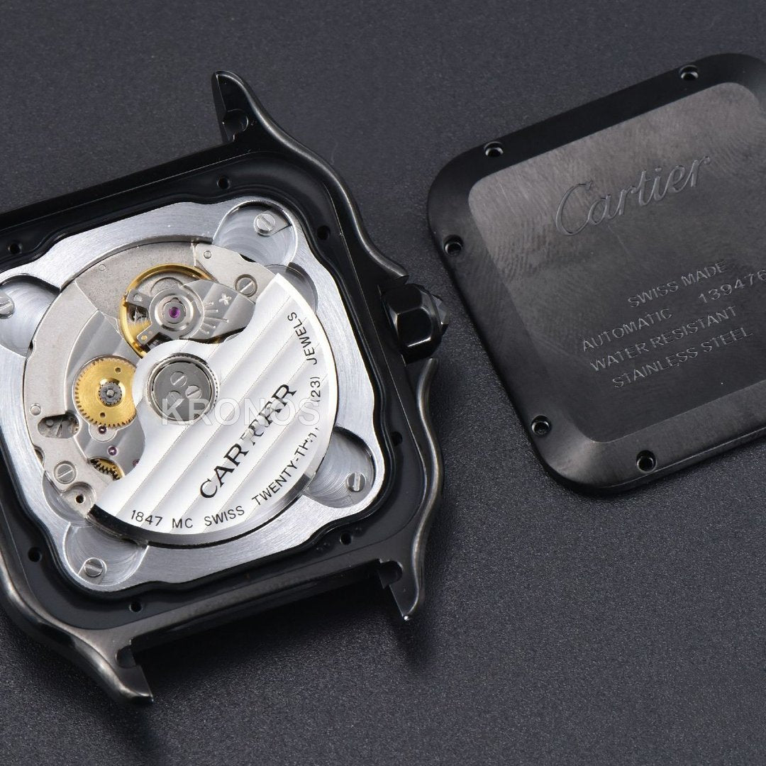 Santos De Cartier XL 40mm PVD AF Black Dial Black Miyota - Authentic Movement