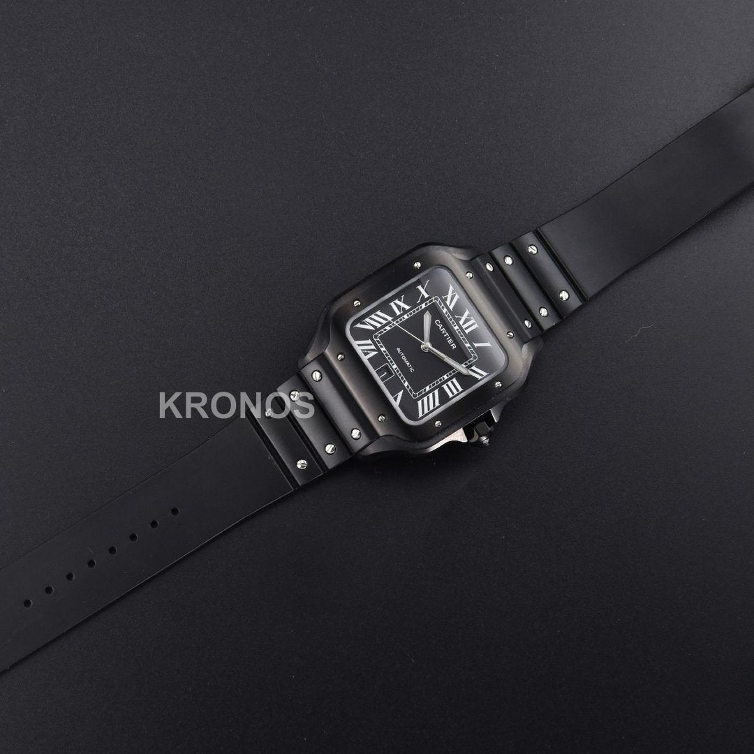Santos De Cartier XL 40mm PVD AF Black Dial Black Miyota - Authentic Movement