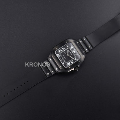 Santos De Cartier XL 40mm PVD AF Black Dial Black Miyota - Authentic Movement