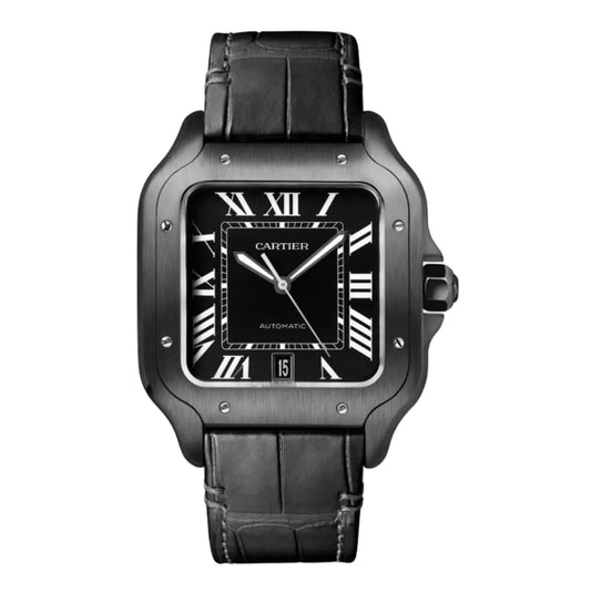 Santos Steel Black Dial reloj lujo accesible Kronos Relojes frente