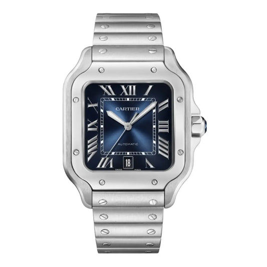 Reloj Santos Steel Blue Dial Kronos Relojes frente completo