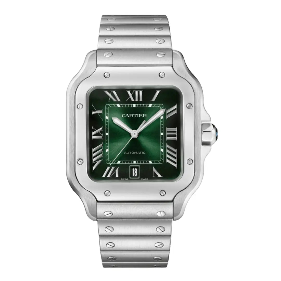 Santos Steel Green Dial reloj de lujo Kronos Relojes vista frontal