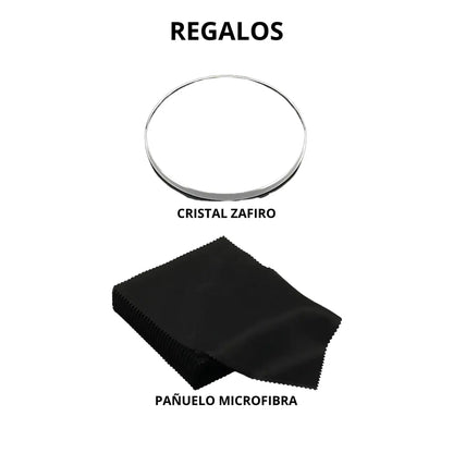 Santos Steel White Dial con cristal de zafiro sintético - Kronos Relojes