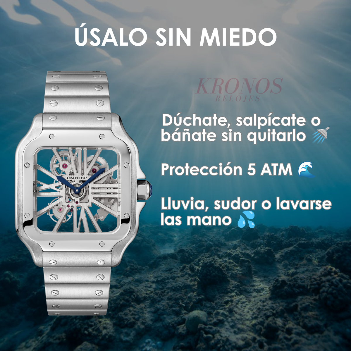 Santos Steel – White Dial Cartier Type
